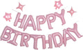 Pink Happy Birthday Balloons Banner Sign Mylar letter Party Decoration | by xiangsushijie