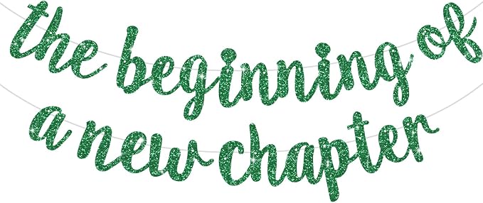 BEISHIDA Green Pre-Strung Glitter The Beginning of A New Chapter Banner | by Beishida