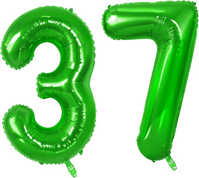 Number 37 Balloons for 37th Birthday Party Decorations, 0-100 Large No.37 by Joycard