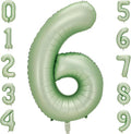 Sage Green 6 Number Balloon, Olive Green 6 Balloons 40 Inch Large Helium Foil by BBPOOL