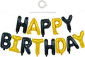 TONIFUL 16 Inch Black Gold Happy Birthday Balloons Banner Decor by TONIFUL