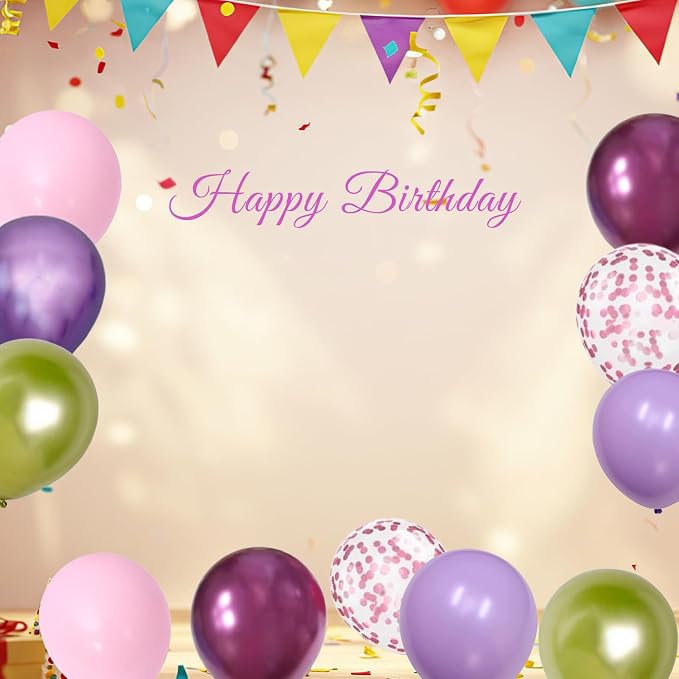Light Pink Purple Green Balloons Birthday Party Decorations-48Pcs 12inch - Image 6