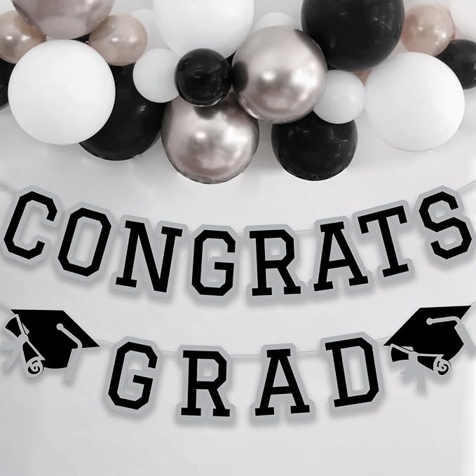 Congrats Grad Banner Graduation Party Banner Decoration Hanging Garland High - Image 4