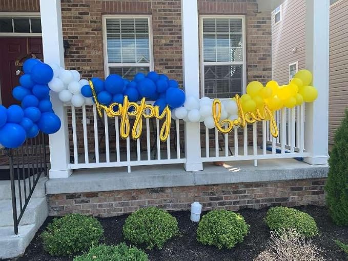 153Pcs Royal Blue and Yellow Balloon Garland Arch Kit - Image 4