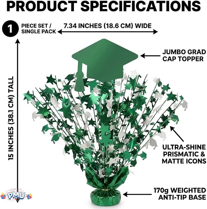 PMU Graduation Centerpieces for Table 2026, Grad Balloon Weight Centerpiece - Image 7