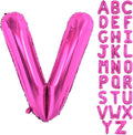 Hot Pink Letter V Balloons, V Letter Balloon 40 Inch Foil V Balloon | Hot Pink by BBPOOL