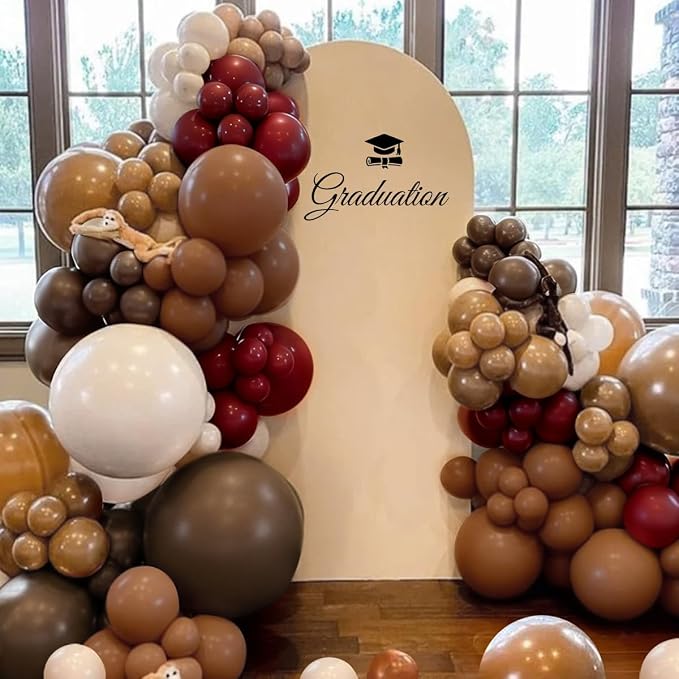 Burgundy Brown White Balloon Garland Arch Kit - Image 5