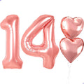 Rose Gold 14th Birthday Decorations, 40 inch Large 14 Balloon Numbers by Unknown