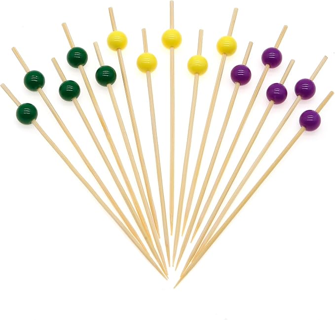 Minisland Dark Green Pearl Bamboo Cocktail Picks, Decorative Toothpicks | 4.7 - Image 8