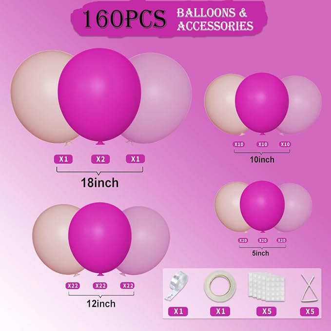 Red Purple Pink Balloon Garland Arch Kit - Image 2