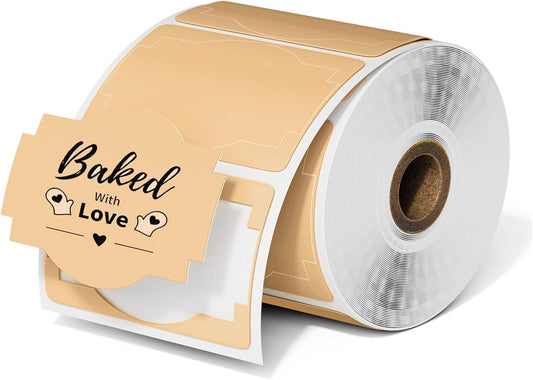 Phomemo Brown Creativity Thermal Labels for Shipping Label Printer for Small Business Supplies - 3" x 2" / 500 Labels/Roll, Commercial Grade Stickers Roll for Custom Stickers Personalized & Business