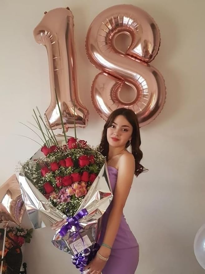 Balloons Number 40 Inch Rose Gold 19 Balloon - Image 3
