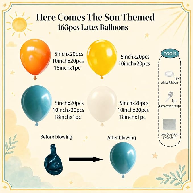 Here Comes the Son Balloon Arch Garland Kit - Image 3