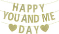 Yancan Gold Glitter Happy Anniversary Banner Wedding Engagement Valentine Day by Yancan