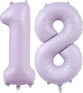 Pastel Purple 18 Number Balloons, 40 Inch Light Purple 18 Balloons Large Helium by BBPOOL
