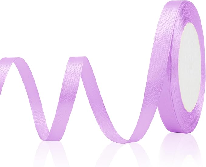 Purple Ribbon for Gift Wrapping 3/8 in 25 Yards Satin Christmas Ribbon for Hair by OALCQ