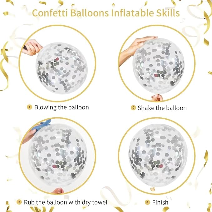 141pcs Royal Blue and Silver Balloons Garland Arch Kit Confetti Balloon | Blue - Image 5