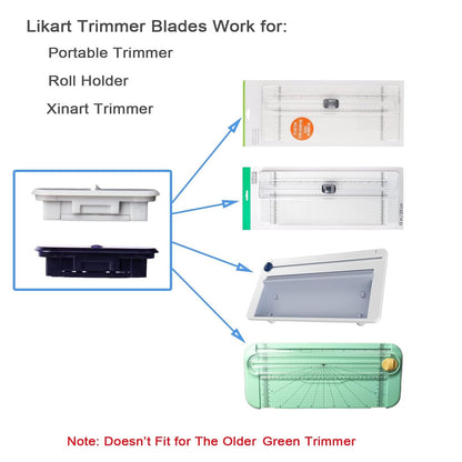 Likart 8 Pack Portable Trimmer Cutting Blades,Compatible for Cricut Paper Cutter/Cricut Roll Holder,Paper Trimmer Replacement Blades(6 Cutting Blades & 2 Scoring Blades)