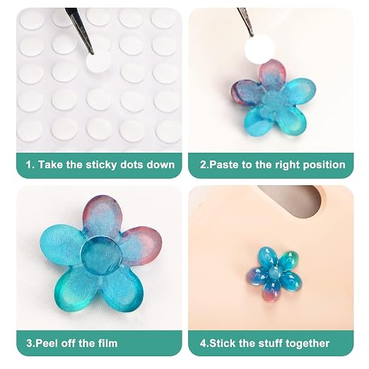 Sticky Dots, 140 6mm/0.24" Removable Adhesive Tack, Double Sided Clear Mounting - Image 3