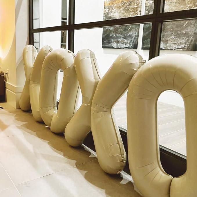 Letter Balloon 40Inch Cream White Big Alphabet Balloons Letter D | Giant Foil - Image 5