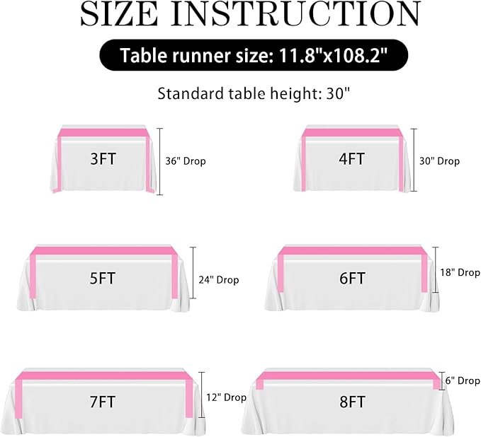 SHEJIZE 20 Pack Pink Satin Table Runner 12x108 Inches Long, Bright Silky Smooth Satin Table Runner Table Decor for Wedding Banquet Christmas Prom Event Birthday Party