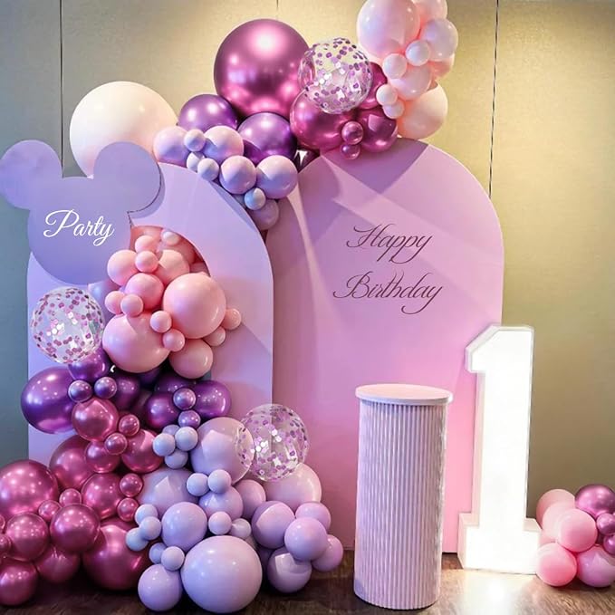 Pink Purple Balloon Garland Arch Kit - Image 4