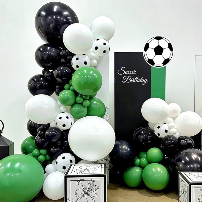 Black Green White Balloon Garland Arch Kit - Image 4