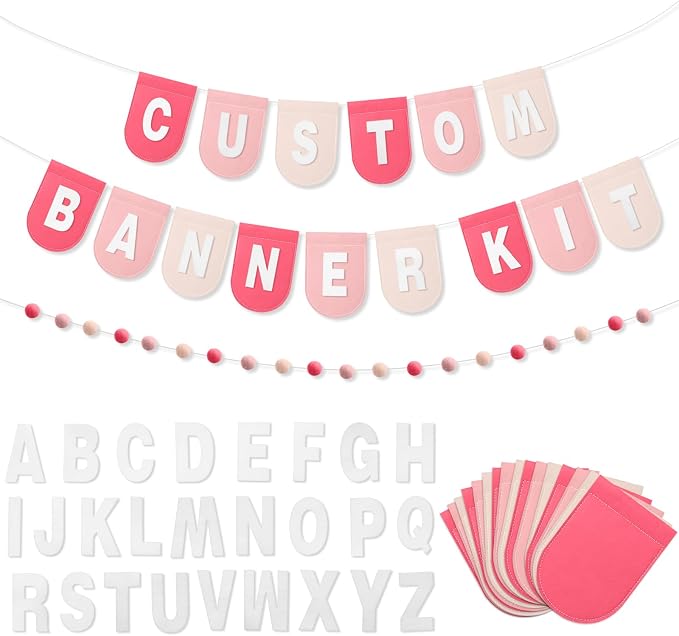 Hahafelt 125 Pcs Make Your Own Banner Kit Personalized Handmade Name Scallop by Hahafelt