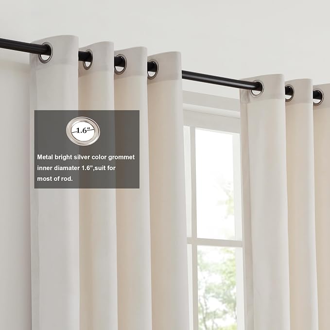 BULBUL Luxury Cream Gold Curtains 108 inches - Image 2