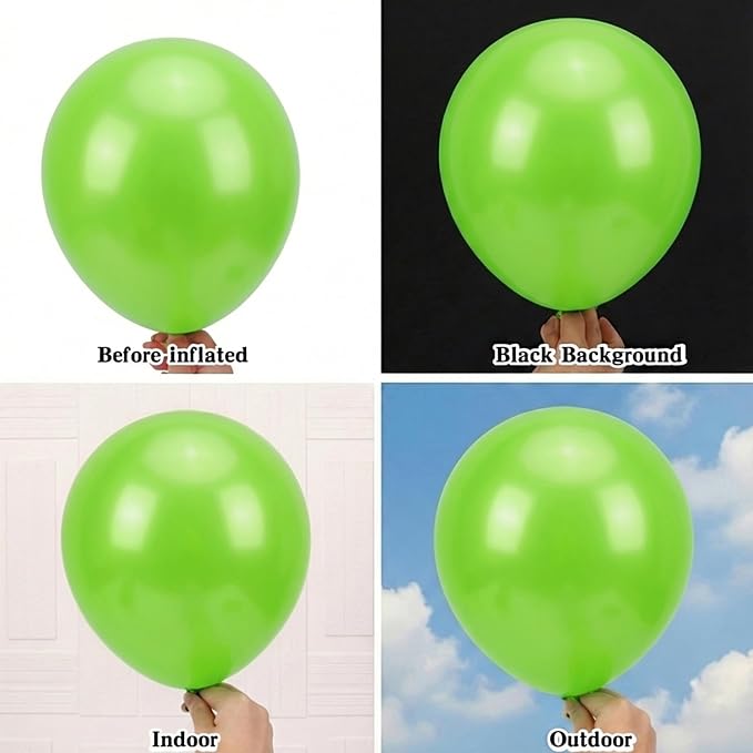 RUBFAC Lime Green Balloons 65pcs, 12 Inch Light Fruit Neon Green Party Balloon - Image 3
