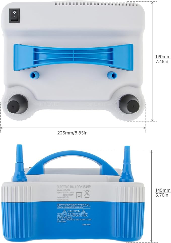 Portable Dual Nozzle Blue White 110V 700W Electric Balloon Blower Pump - Image 5