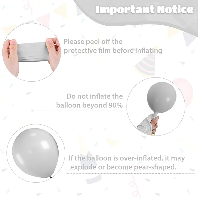 Science Party Balloons, 12 Inch Gray Light Yellow Green Purple Confetti Balloons - Image 3