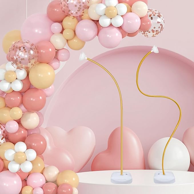 Gold Balloon Arch Stand Kit, 9.3ft & 6ft Free Bending Soft Balloon Flower - Image 5