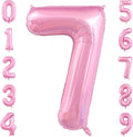 Pastel Pink 7 Balloon Number, 40 Inch Light Pink 7 Balloons Large Helium Foil by BBPOOL