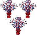 PMU 3 Pcs Pcs 250th Anniversary Patriotic Star Metallic Foil Spray Centerpiece by PMU