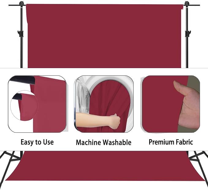 Burgundy Photography Backdrop for Photoshoot, Fabric 6x9ft | Versatile Studio - Image 6