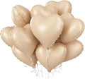 Retro Apricot Heart Balloons, 18inch Sand White Love Foil Balloons by BIAPIAN