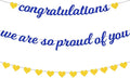 Zwiebeco Blue Gold Congratulations Banner We are So Proud of You Sign Hearts by Zwiebeco