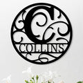 Personalized Metal Name Signs, Split Letter Monogram Wall Decor, Custom Last Name Sign, Family Name Sign for Outdoor, Personalized Wedding Gift, Garden Decor, Metal Wall Art, Housewarming Gift (MonogramDesign_11)
