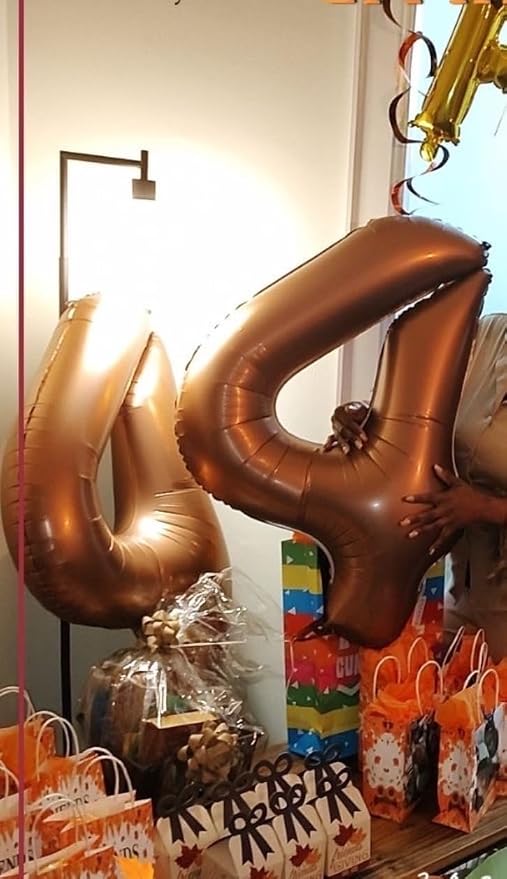 40 Inch Number 4 Balloon, Coffee Brown Birthday Decorations - Image 2