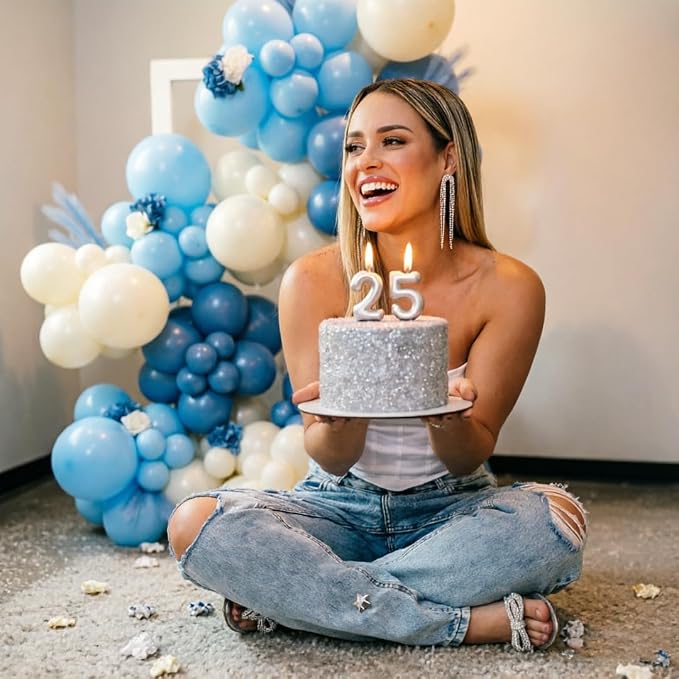 Dusty Blue Sand White Balloons - Image 4