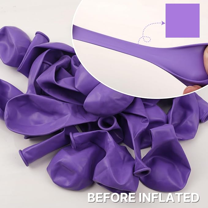 PartyWoo Purple Balloons 100pcs Latex Helium Balloons 5 Inch | Birthday Baby - Image 4