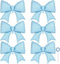 6 Pcs Light Blue Bow Balloons for Girls, 38 Inch Bow Foil Balloons, Bows Gender by YOTHORN