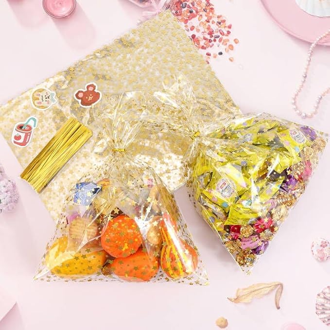 COQOFA 10"X 13" Gift Wrap Cellophane Treat Bags - Image 4