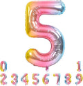 TONIFUL 40 Inch Rainbow Large Numbers Balloons 0-9, Number 5 Digital 5 Helium by TONIFUL