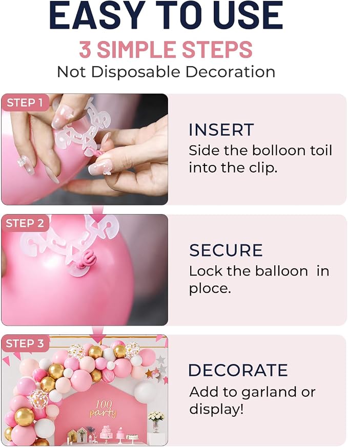 Tinabless Balloon Clips, Reusable Balloon Connectors - Image 4