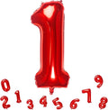 32 Inch Red Number 1 Balloons Foil Ballon Digital Birthday Party Decoration by MEIDUOCO