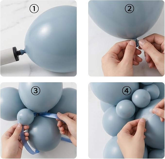 96Pcs 5/10/12/18 Inch Dusty Blue Latex Balloon Garland Arch Kit | Slate Blue - Image 3
