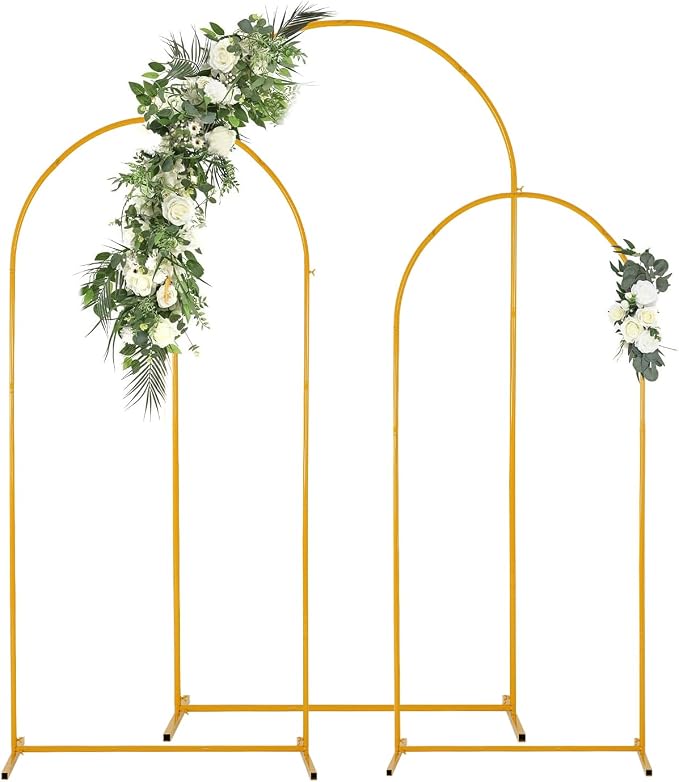 Vincidern 3pcs Metal Wedding Arch Backdrop Stand, Party Arch Stand, Balloon by Vincidern