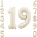 Cream Number 19 Balloon 40 Inch, Foil Numeral by Unknown
